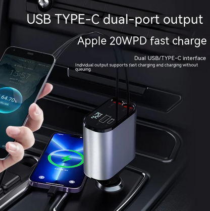 4 in 1 - 100watt Car Charger Phone